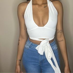 White wrap top